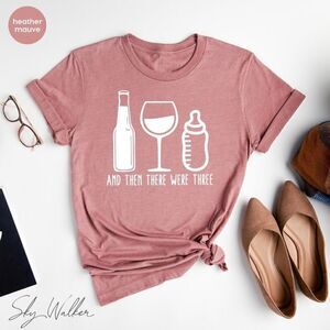 143. Pregnancy announcement shirt and then there were three 3 size XL
